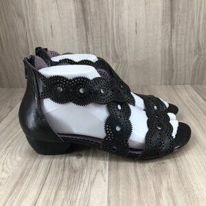 Everybody by BZ Moda Sandals Womens EU 37 Black Leather Back Zip Shoes